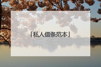 私人借条范本
