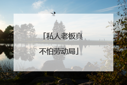 私人老板真不怕劳动局