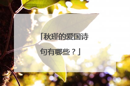 秋瑾的爱国诗句有哪些？