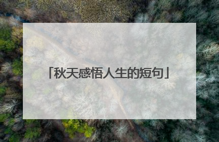 秋天感悟人生的短句