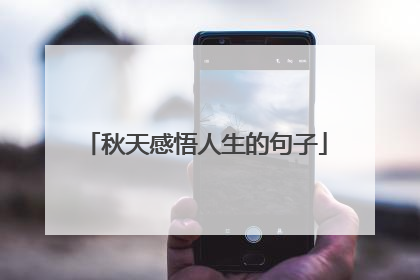 秋天感悟人生的句子