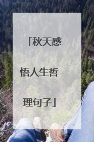 秋天感悟人生哲理句子