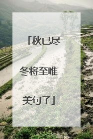 秋已尽冬将至唯美句子