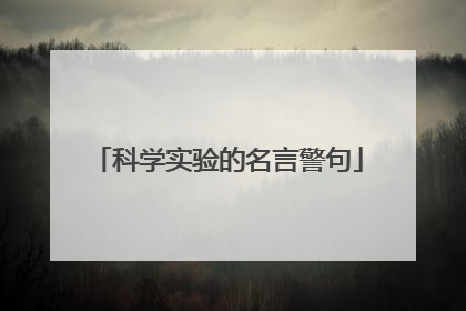 科学实验的名言警句
