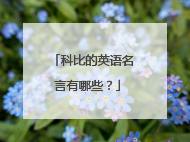 科比的英语名言有哪些？