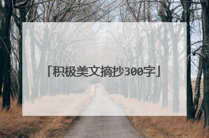 积极美文摘抄300字