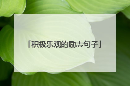 积极乐观的励志句子