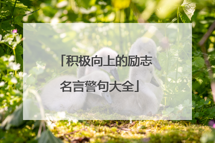 积极向上的励志名言警句大全