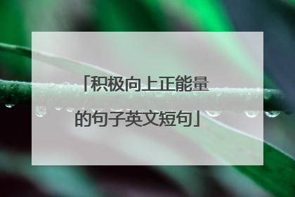 积极向上正能量的句子英文短句