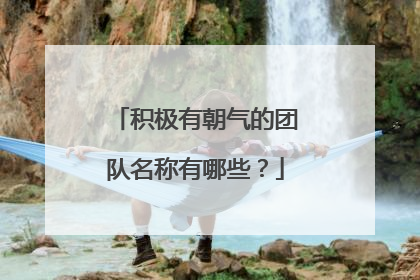 积极有朝气的团队名称有哪些?