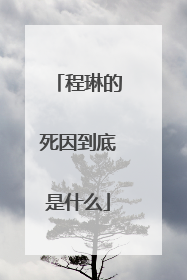 程琳的死因到底是什么