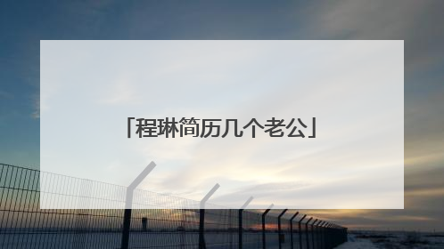 程琳简历几个老公
