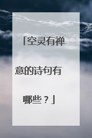 空灵有禅意的诗句有哪些？