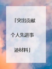 突出贡献个人先进事迹材料