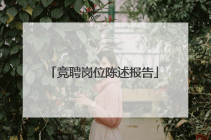 竞聘岗位陈述报告