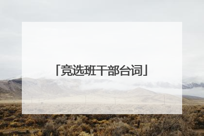竞选班干部台词