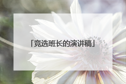 竞选班长的演讲稿