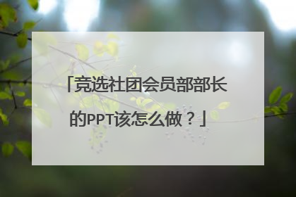 竞选社团会员部部长的PPT该怎么做?