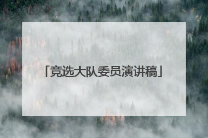 竞选大队委员演讲稿