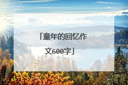 童年的回忆作文600字