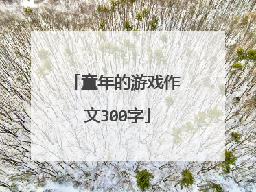 童年的游戏作文300字