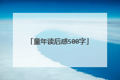童年读后感500字