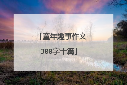 童年趣事作文300字十篇