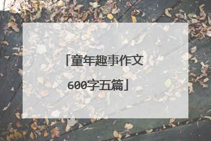 童年趣事作文600字五篇