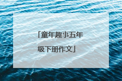 童年趣事五年级下册作文