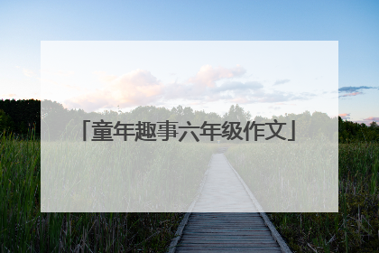 童年趣事六年级作文