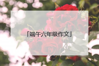 端午六年级作文