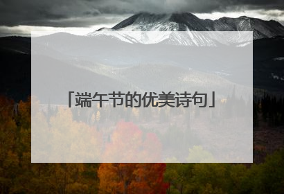 端午节的优美诗句