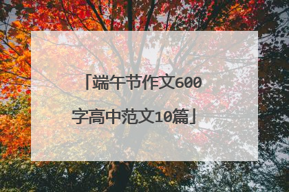 端午节作文600字高中范文10篇