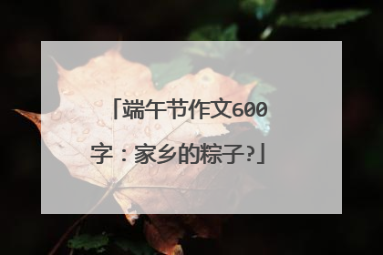 端午节作文600字:家乡的粽子?