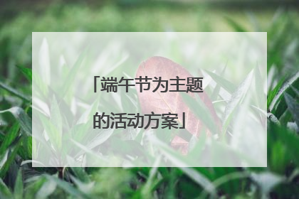端午节为主题的活动方案