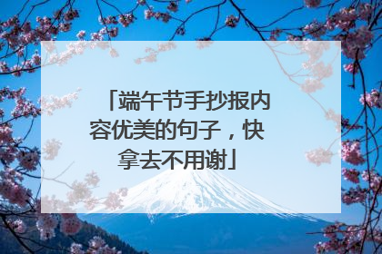 端午节手抄报内容优美的句子，快拿去不用谢