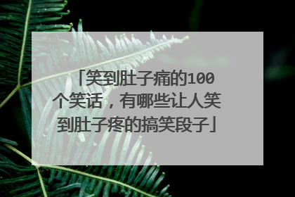 笑到肚子痛的100个笑话，有哪些让人笑到肚子疼的搞笑段子