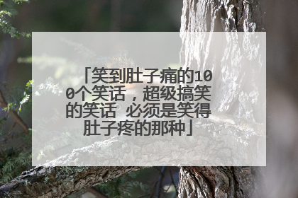 笑到肚子痛的100个笑话，超级搞笑的笑话 必须是笑得肚子疼的那种