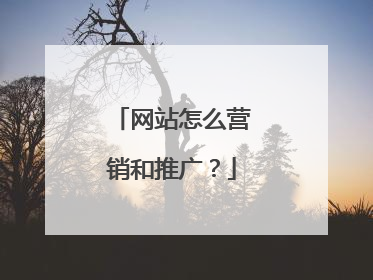 网站怎么营销和推广?
