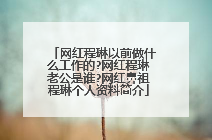 网红程琳以前做什么工作的?网红程琳老公是谁?网红鼻祖程琳个人资料简介