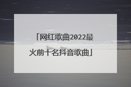 网红歌曲2022最火前十名抖音歌曲