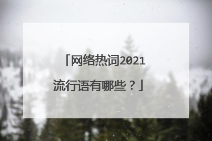 网络热词2021流行语有哪些？