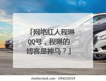 网络红人程琳QQ号，程琳的博客是神马？