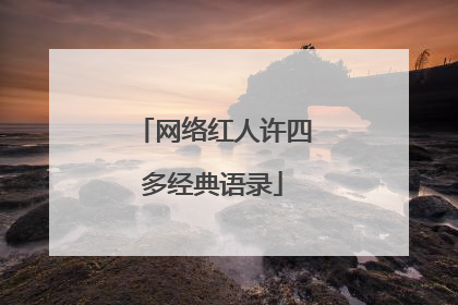 网络红人许四多经典语录