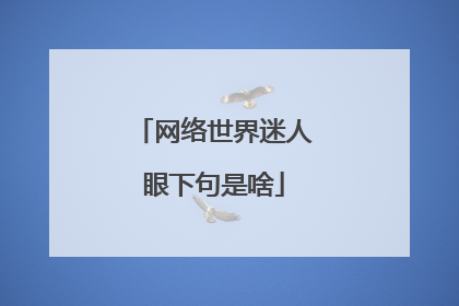 网络世界迷人眼下句是啥