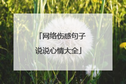 网络伤感句子说说心情大全