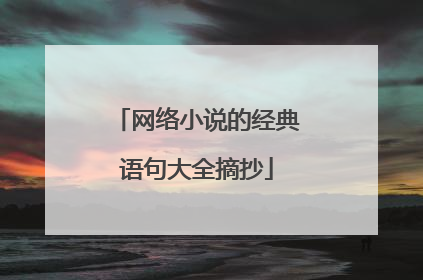 网络小说的经典语句大全摘抄