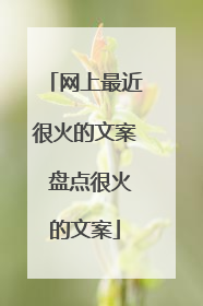 网上最近很火的文案 盘点很火的文案