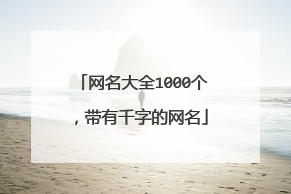 网名大全1000个，带有千字的网名