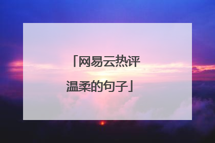 网易云热评温柔的句子